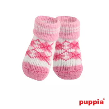 PUPPIA Носки для собак "Argyle", розовые с ромбами, M (Южная Корея)