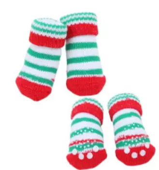 PUPPIA Носки для собак в полоску "Crinch", красные, S (Южная Корея)