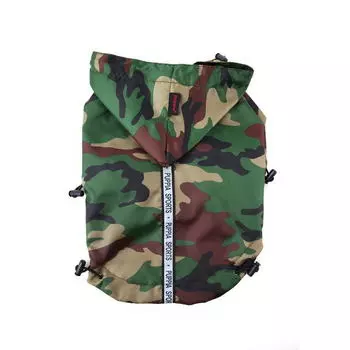 PUPPIA Плащ для собак со светоотражающими лентами "Base Jumper", камуфляж, 4L (Южная Корея)