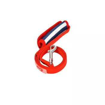 PUPPIA Поводок для собак "Zorion", красный с синими полосками, 140х1.5см (Южная Корея)