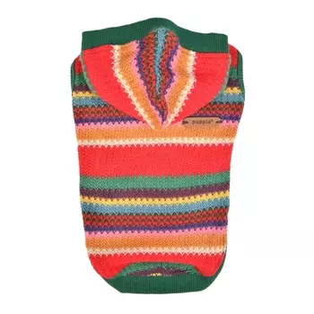 PUPPIA Свитер для собак с капюшоном "Lennon", красно-зелёный, XL (Южная Корея)