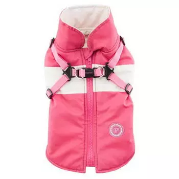 PUPPIA Жилет для собак водонепроницаемый со шлейкой "Aiden", розовый, M (Южная Корея)!