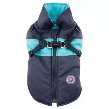 PUPPIA Жилет для собак водонепроницаемый со шлейкой "Aiden", темно-синий, S (Южная Корея)!