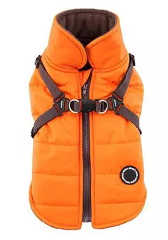 PUPPIA Жилет для собак утепленный со шлейкой "Mountaineer II", оранжевый, L (Южная Корея)