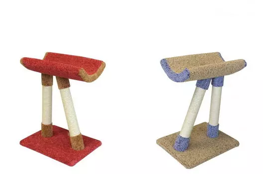 ПУШОК Когтеточка Косая ножка ковролин 44*34*62см