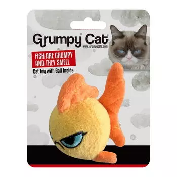 Rosewood Игрушка для кошек мягкая "Сердитая золотая рыбка", жёлтая, 7х7х5.5см (Великобритания)