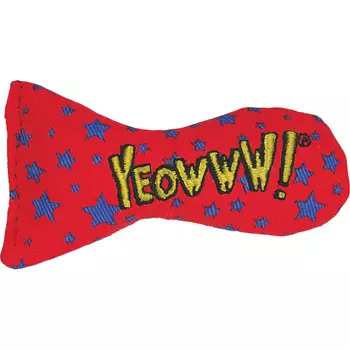 Rosewood Игрушка для кошек мягкая с кошачьей мятой "Рыбка YEOWWW", красная со звёздами, 7.5х4х3см (В