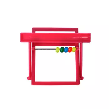 ROSEWOOD Игрушка для птиц "Зеркало с бусинками и жердочкой", красная, 10х8.5 (Великобритания)