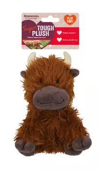 Rosewood Игрушка для собак мягкая с канатом "Бычок с рожками", коричневый, 25см (Великобритания)