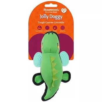 ROSEWOOD Игрушка для собак текстильная "Кроко Canvas", зеленая, 27см (Великобритания)
