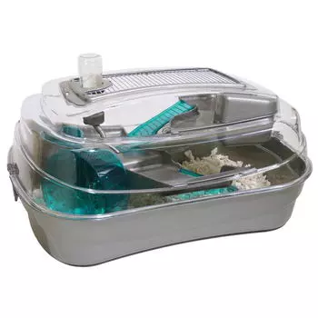 ROSEWOOD Клетка для мелких грызунов пластиковая "Эйвод", серебристая, 55х39х26.5см (Великобритания)