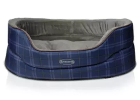 SCRUFFS Лежак для собак овальный "Balmoral", синий 56х38х20см (Великобритания)!