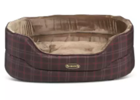 SCRUFFS Лежак для собак овальный "Balmoral", коричневый, 65х46х23см (Великобритания)!