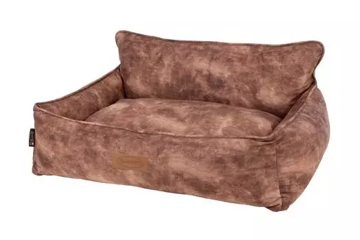 SCRUFFS Лежанка для собак с бортиками "Kensington", экозамша, шоколадный, 90x70x32см(Великобритания)