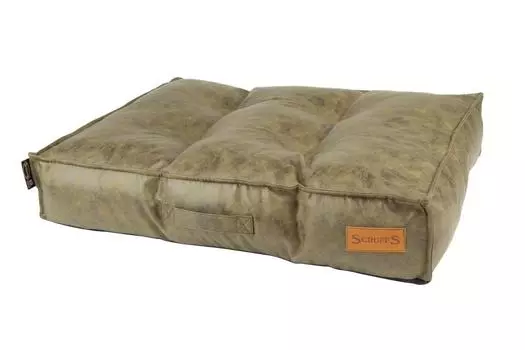 SCRUFFS Матрас для собак "Knightsbridge", экокожа, оливковый , 80x60x15см (Великобритания)