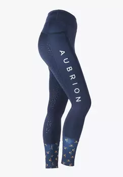 SHIRES AUBRION Лосины для верховой езды с полной силиконовой леей "Stanmore", XS, темно-синий (Великобритания)