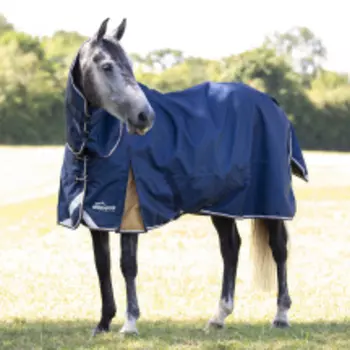 SHIRES HIGHLANDER Попона прогулочная для лошади с капором "Plus Lite", 1200D, 0g, 165 см, нави (Вели