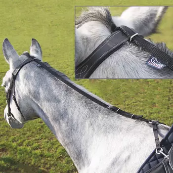 SHIRES Ремень тесьмяной для предотвращения опускания головы лошади "Daisy Rein", чёрный (Великобрита