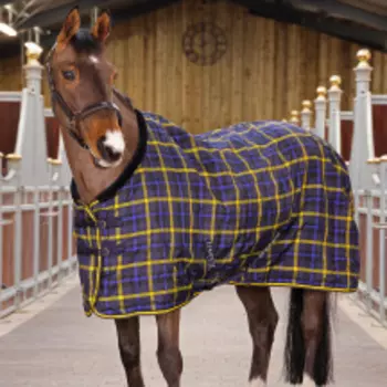 SHIRES TEMPEST Попона денниковая для лошади "Plus", 1200D, 165, синяя клетка (Великобритания)