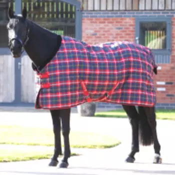 SHIRES TEMPEST Попона денниковая для лошади "Plus", 1200D, 200g, 130, красная клетка (Великобритания