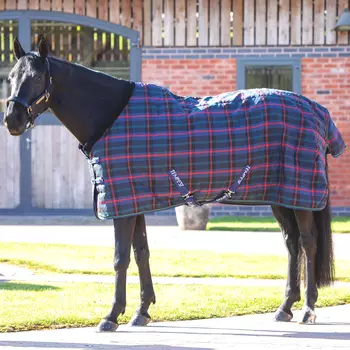 SHIRES TEMPEST Попона денниковая для лошади "Plus", 1200D, 100g, 165, зелёная клетка (Великобритания