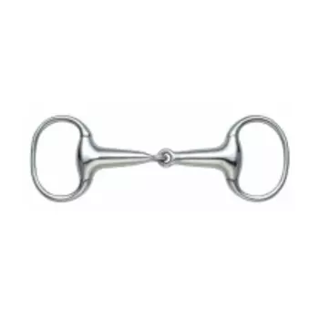 SHIRES Трензель для лошади дутый с одним сочленением и D-образными кольцами, 12.5см (Великобритания