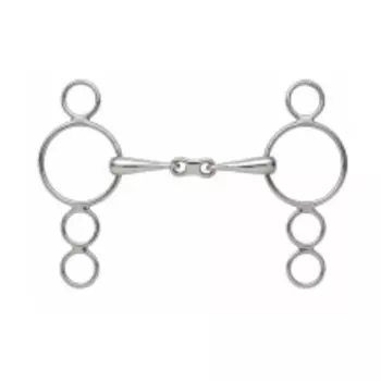 SHIRES Трензель для лошади олимпийский восьмерка с пластинкой, 14см (Великобритания)