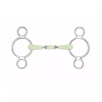 SHIRES Трензель для лошади с двумя кольцами яблочный "Equikind", 11.5см (Великобритания)