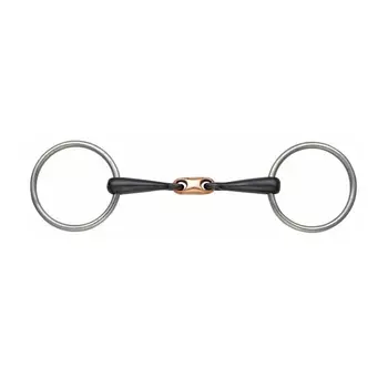 SHIRES Трензель для лошади восьмёрка с медной конфетой "Black Iron", 14см (Великобритания)