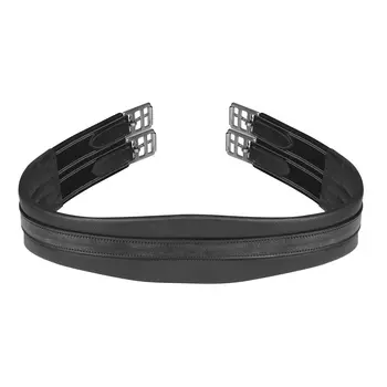 SHIRES Velociti Подпруга для лошади кожаная с резинками "GARA", 105 см, чёрный