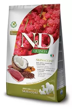 FARMINA N&D Dog Quinoa Skin&Coat Корм сух.утка д/собак уход за кожей и шерстью 7кг