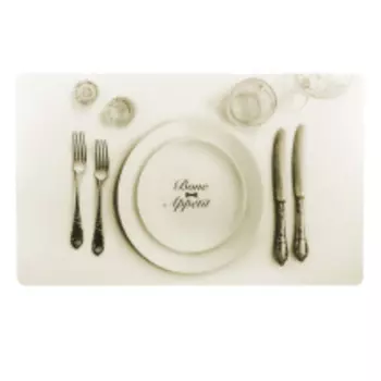 TARHONG Коврик под миски "Bone Appetite", бежевый, 29.2x48.3см