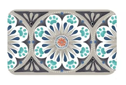 TARHONG Коврик под миски "Carmel", бежевый с рисунком, 48х29см