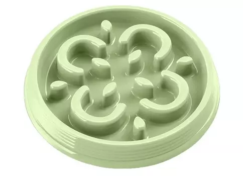 TARHONG Миска для медленного поедания корма "Slow Chow", салатовая, 17.8х2.8см/230мл