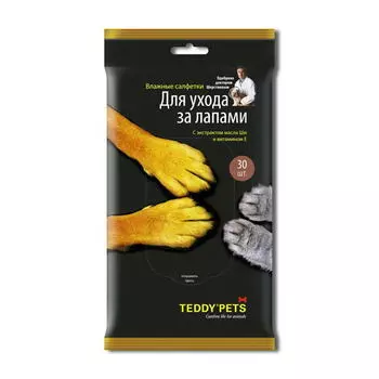 TEDDY PETS Салфетки духода за лапами 30штуп