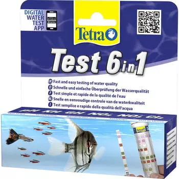 TETRA TestStripes 6in1 Тест пресноводной воды 25 полосок