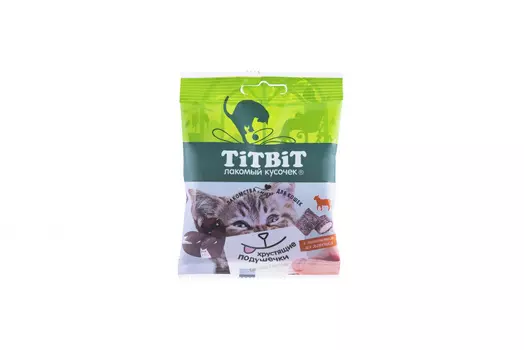 TIT BIT Хрустящие подушечки с паштетом из ягненка д/кошек 30г