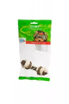 TIT BIT Кость узловая №3 с рубцом гов.- мягкая упаковка д/собак 30г