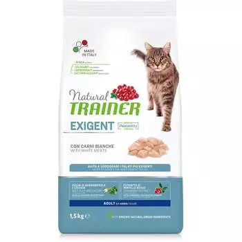 TRAINER Natural Exigent Turkey д/взр. прив. кошек с индейкой 1,5кг