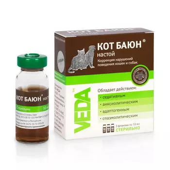 ВЕДА КОТ БАЮН Настой д/коррекции нарушений поведения кошек и собак 10мл 3шт/уп