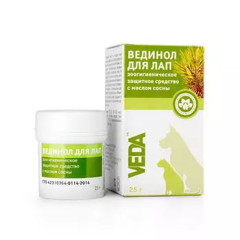 ВЕДА ВЕДИНОЛ Гигиенический бальзам д/лап кошек и собак 25г