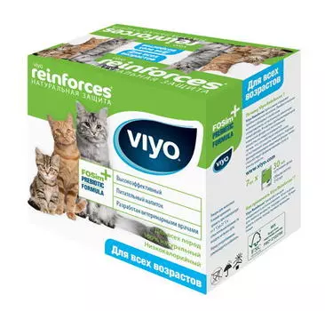 VIYO Reinforces Пребиотический напиток д/укрепления иммунитета д/кошек 30мл 7шт/уп