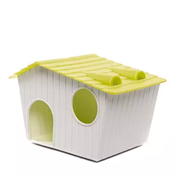 VOLTREGA Домик для хомяков, бело-зеленый, 15.5х10х9см (Испания)