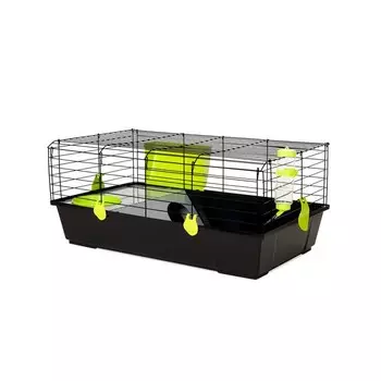 VOLTREGA Клетка для кроликов и морских свинок (530), чёрно-голубая, 80х46х35см (Испания)