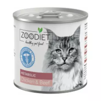 ZOODIET Metabolic Chicken&Beef Корм влаж.курица,говяд.д/улуч.обмена веществ д/кошек конс.240г