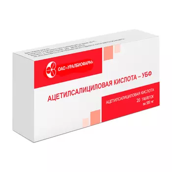 Ацетилсалициловая кислота-УБФ 500 мг таблетки 20 шт