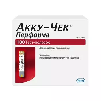 Акку-Чек Перформа Тест-полоски для глюкометра 100 шт