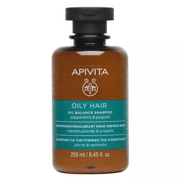 Apivita Шампунь балансирующий для жирных волос Мята Перечная-Прополис фл.250 мл