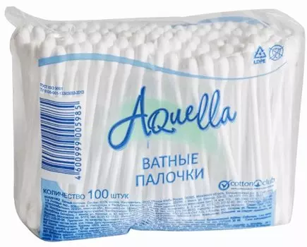 Aqualle Ватные палочки 100 шт пакет