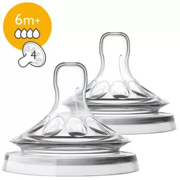 Авент Соска силиконовая быстрый поток Нейчерал 2 шт (80540/SCF044/27)(SCF654/27)